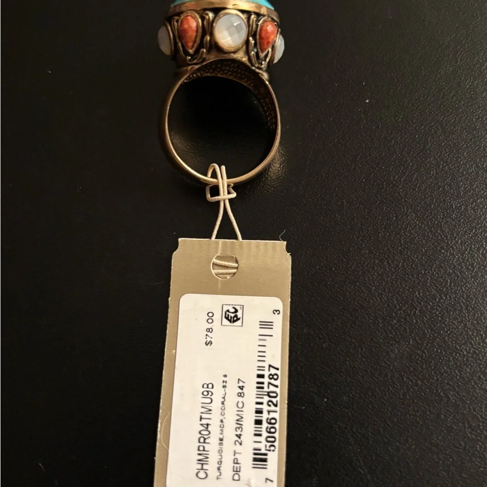 Genuine Turquoise, Coral, and Mop Jewelry Set - Picture 7 of 15